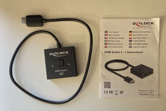OPEN BOX - Razdjelnik DELOCK, HDMI 2-1 switch, dvosmjerni, 8K 60Hz