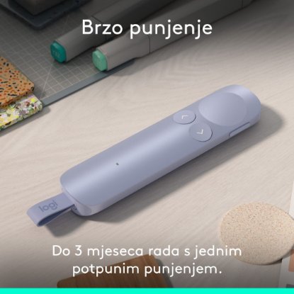 Prezenter LOGITECH Spotlight 2, laser, bežični, ljubičasti