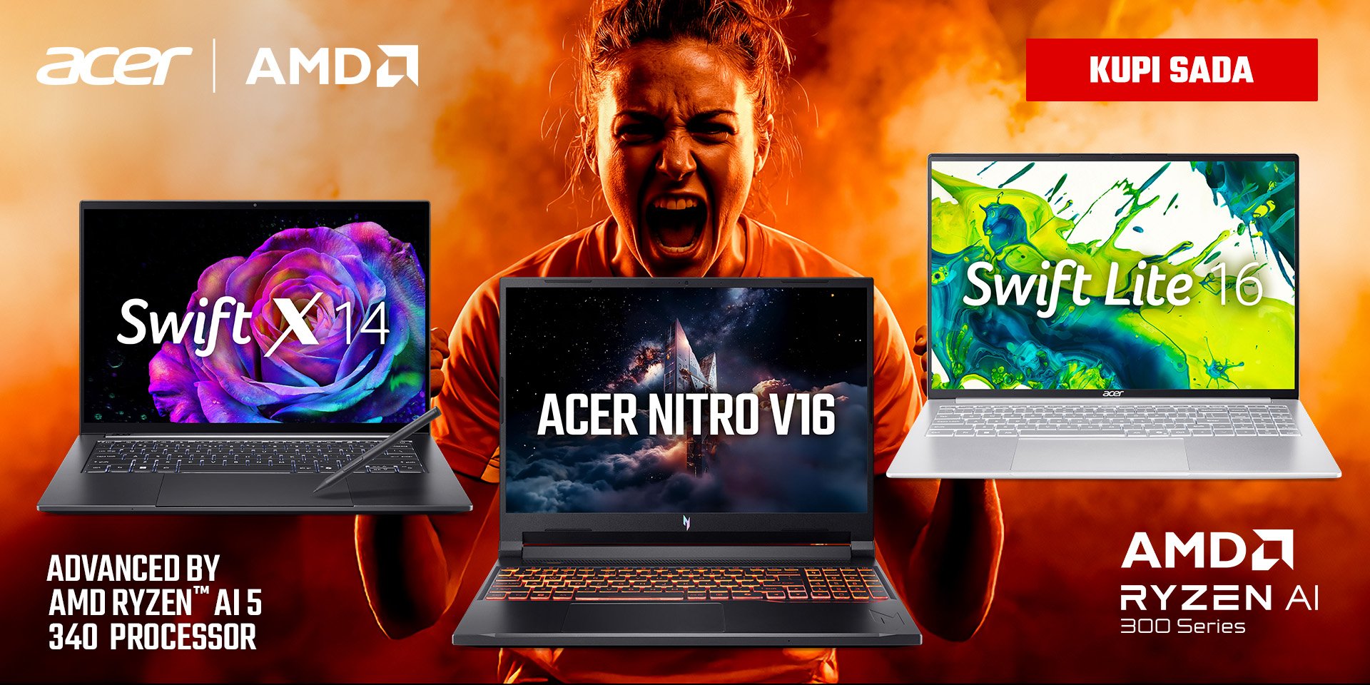 Acer AMD laptopi na akciji 