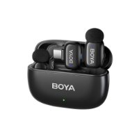 Mikrofon BOYA mini 2-02, bežični (2 TX + 1 RX + Charging Case), USB C, crni