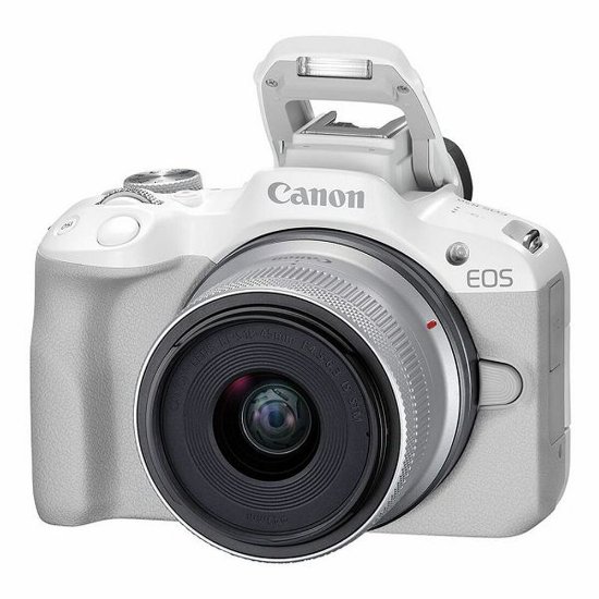 Digitalni fotoaparat CANON EOS R50 + RF-S 18-45mm f/4.5-6.3 IS STM, 24,2 Mp, 4K Ultra HD, bijeli