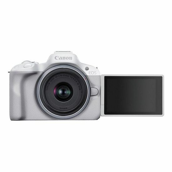 Digitalni fotoaparat CANON EOS R50 + RF-S 18-45mm f/4.5-6.3 IS STM, 24,2 Mp, 4K Ultra HD, bijeli