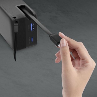 Mobilni USB punjač CELLULARLINE Power Bank Roller, 65W, 20.000 mAh, crni