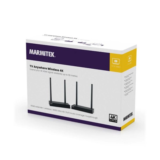 Video ekstender MARMITEK TV Anywhere 4K, HDMI, bežični, 4K Ultra HD, do 50m, crni