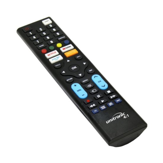 Univerzalni daljinski upravljač UNITRONIC JL3097-A/UNI, programabilan 4:1, 2x AAA baterije, crni