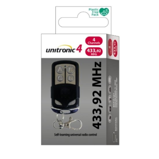 Daljinski upravljač UNITRONIC, upravljač za garažna vrata 433,92 MHz s 4 tipke,auto.učenje