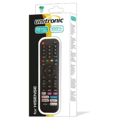 Univerzalni daljinski upravljač UNITRONIC JL1720/COMP-U, za Hisense TV, 2x AAA baterije, crn