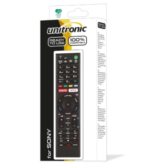 Univerzalni daljinski upravljač UNITRONIC JL1717/COMP-U, za Sony TV, 2x AAA baterije, crni