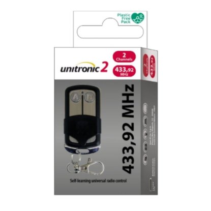 Daljinski upravljač UNITRONIC, upravljač za garažna vrata 433,92 MHz s 2 tipke,auto.učenje