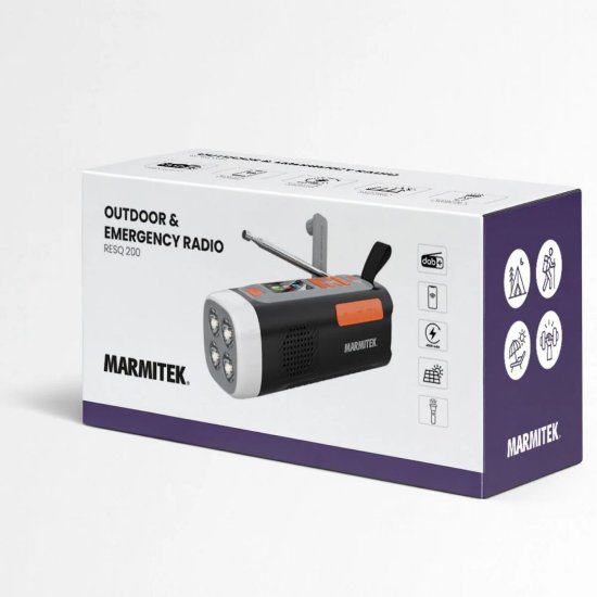 Prijenosni radio MARMITEK RESQ 200, DAB+, BT, solarni panel, PB, Li-ion bat. 4500mAh