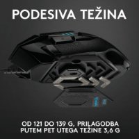 Miš LOGITECH Gaming G502 Hero RGB, optički, 25600dpi, crni, USB