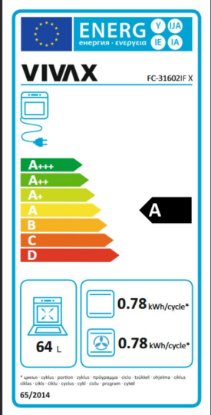 Plinski štednjak VIVAX FC-31502I WH, 3x plin + 1x grijača ploča, energetski razred A, bijeli