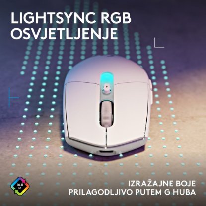 Miš LOGITECH G305 X SUPERLIGHT, Gaming, optički, 44000dpi, USB, bijeli