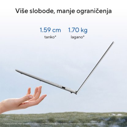 IZLOŽBENI - Laptop ASUS VivoBook S S3607CA-RP039W / Core Ultra 7 255H, 16GB, 1TB SSD, Intel HD Graphics, 16" WUXGA 144Hz IPS, Windows 11, srebrni