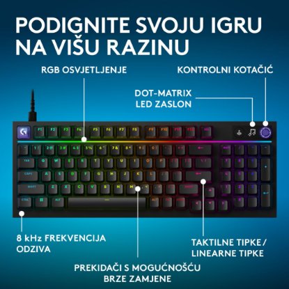 Tipkovnica LOGITECH G316 X 98, taktilni, crna