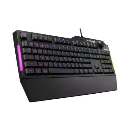 Tipkovnica ASUS TUF Gaming K1, RGB, membranska, UK Layout, USB, crna